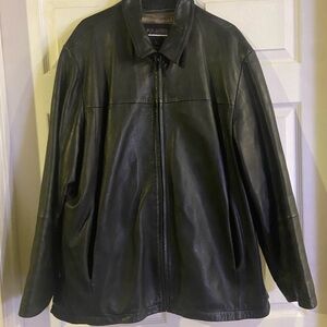 Wilsons Leather Men's Black Jacket with matching gloves